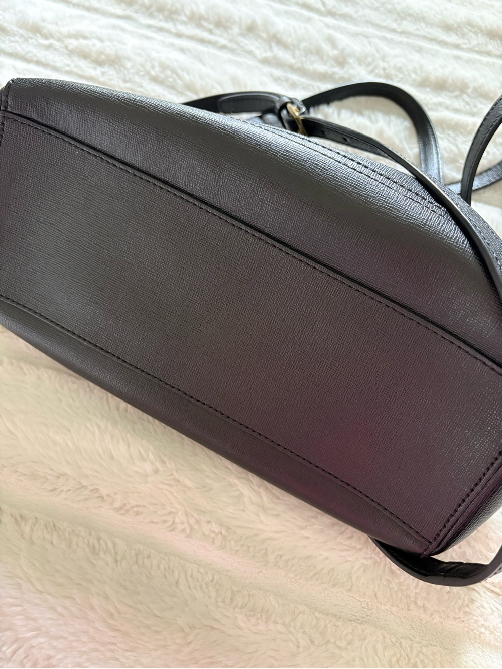 Coach Saffiano Mini Leather Satchel with Gold Hardware - Picture 11 of 13
